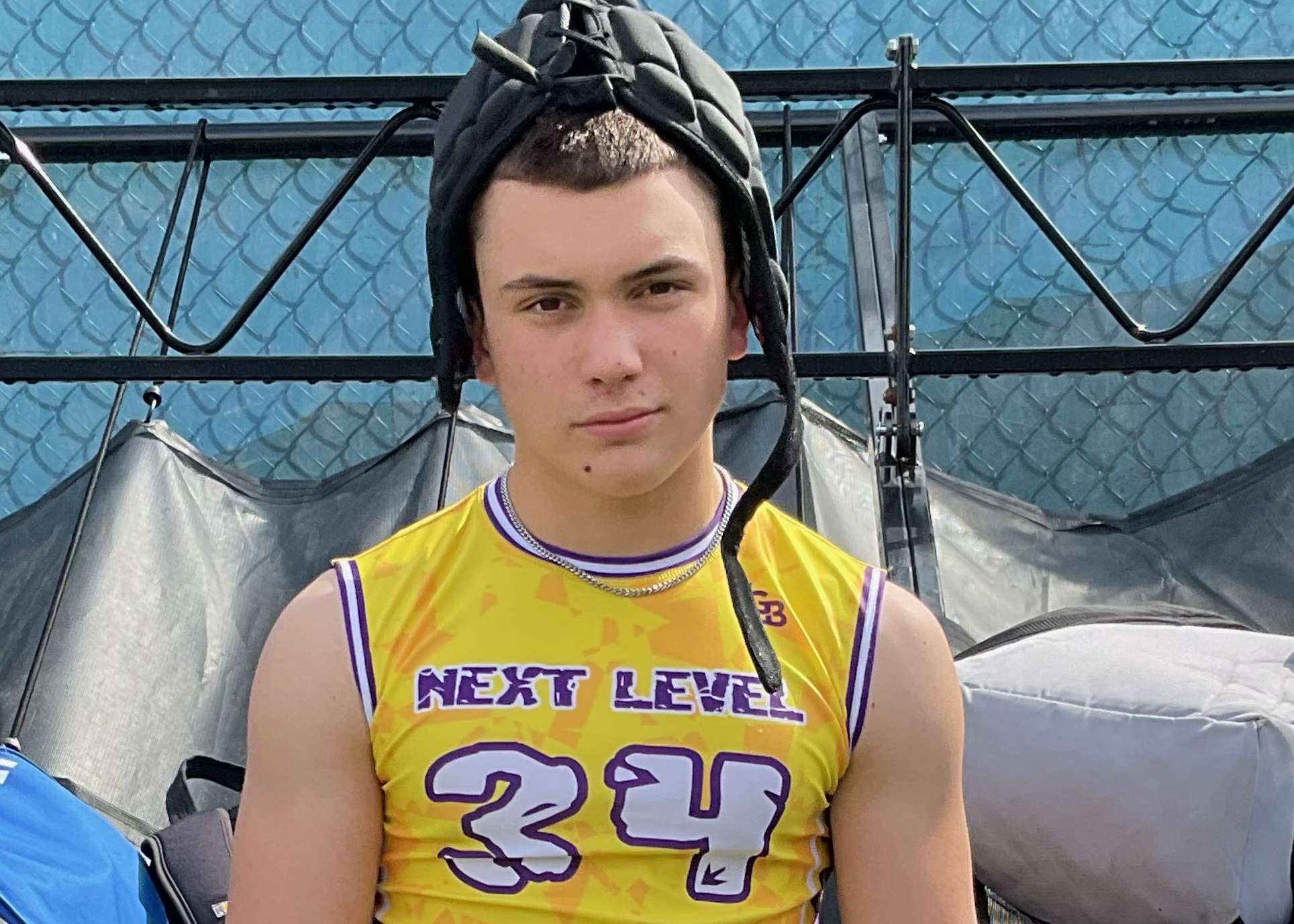 young football players in uniform